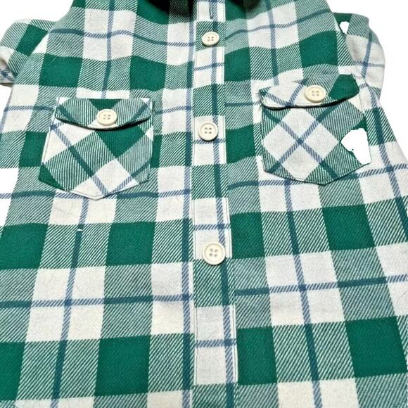 Top Paw Green and Blue Shacket Plaid Dog Shirt - S - Picture 3 of 13
